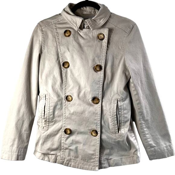 Gap Tan Cotton Double Breasted Peacoat Jacket Size S - Picture 1 of 6